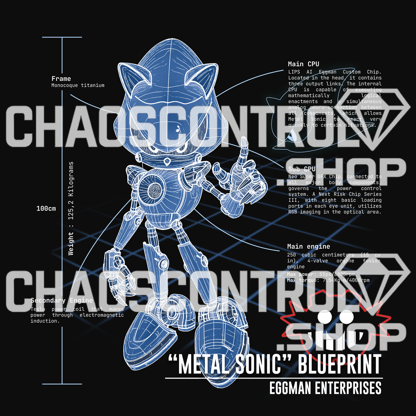 Metal Sonic Blueprint (Canvas)