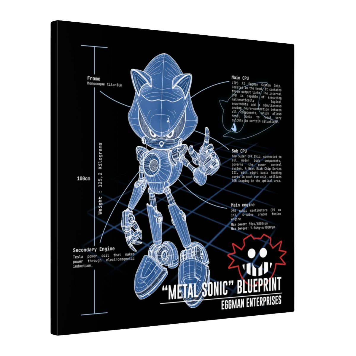 Metal Sonic Blueprint (Canvas)